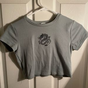 garage clothing crop top, size small, color is greenish